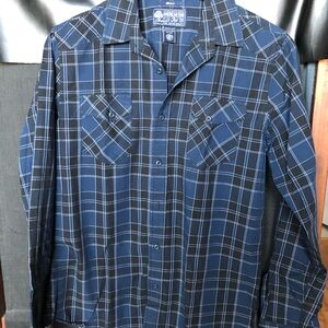 American Eagle Outfitters Blue Casual Button Down Shirt